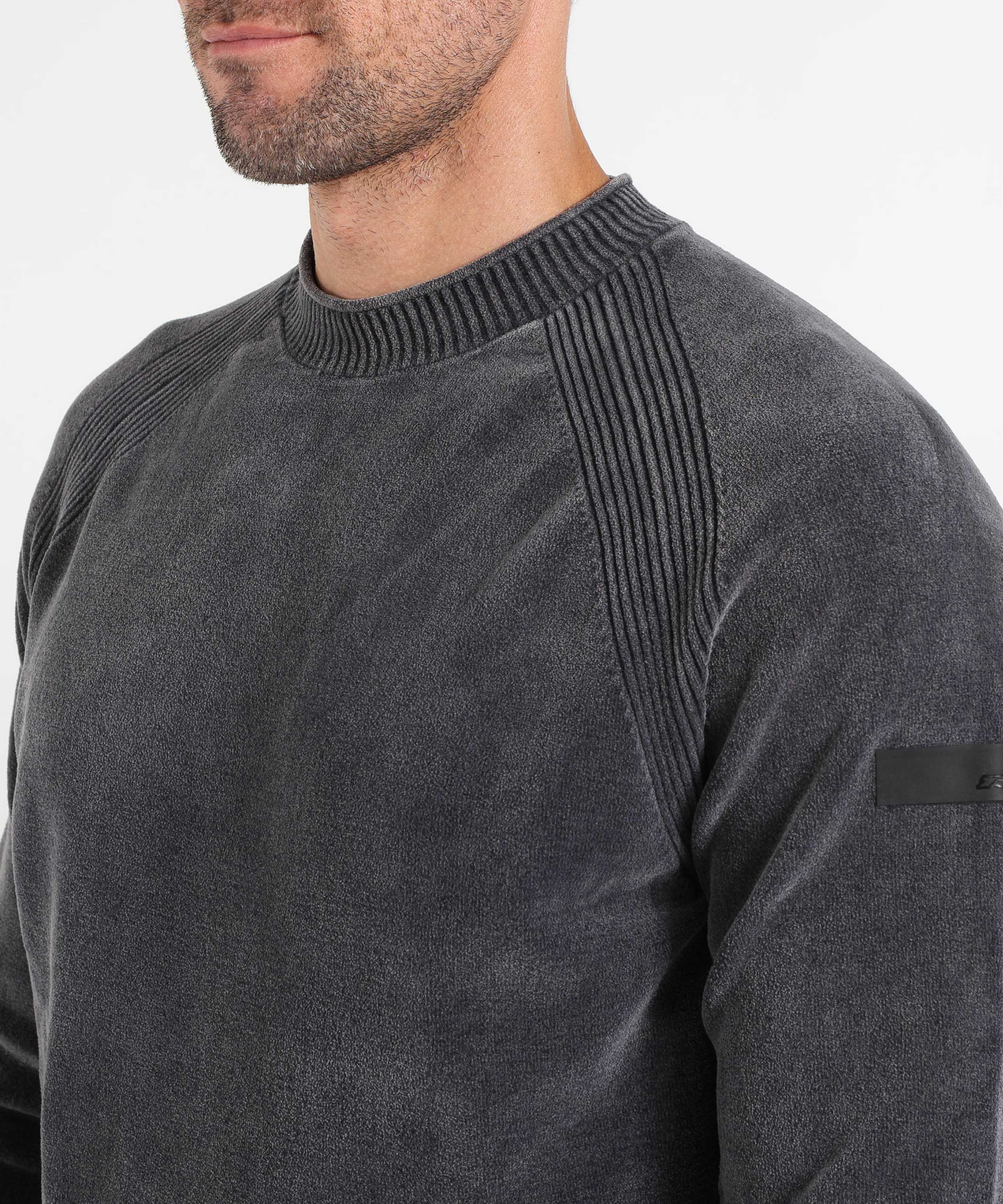 Maglie RRD Velvet Techno Wash Round Knit Blu nero | RRD