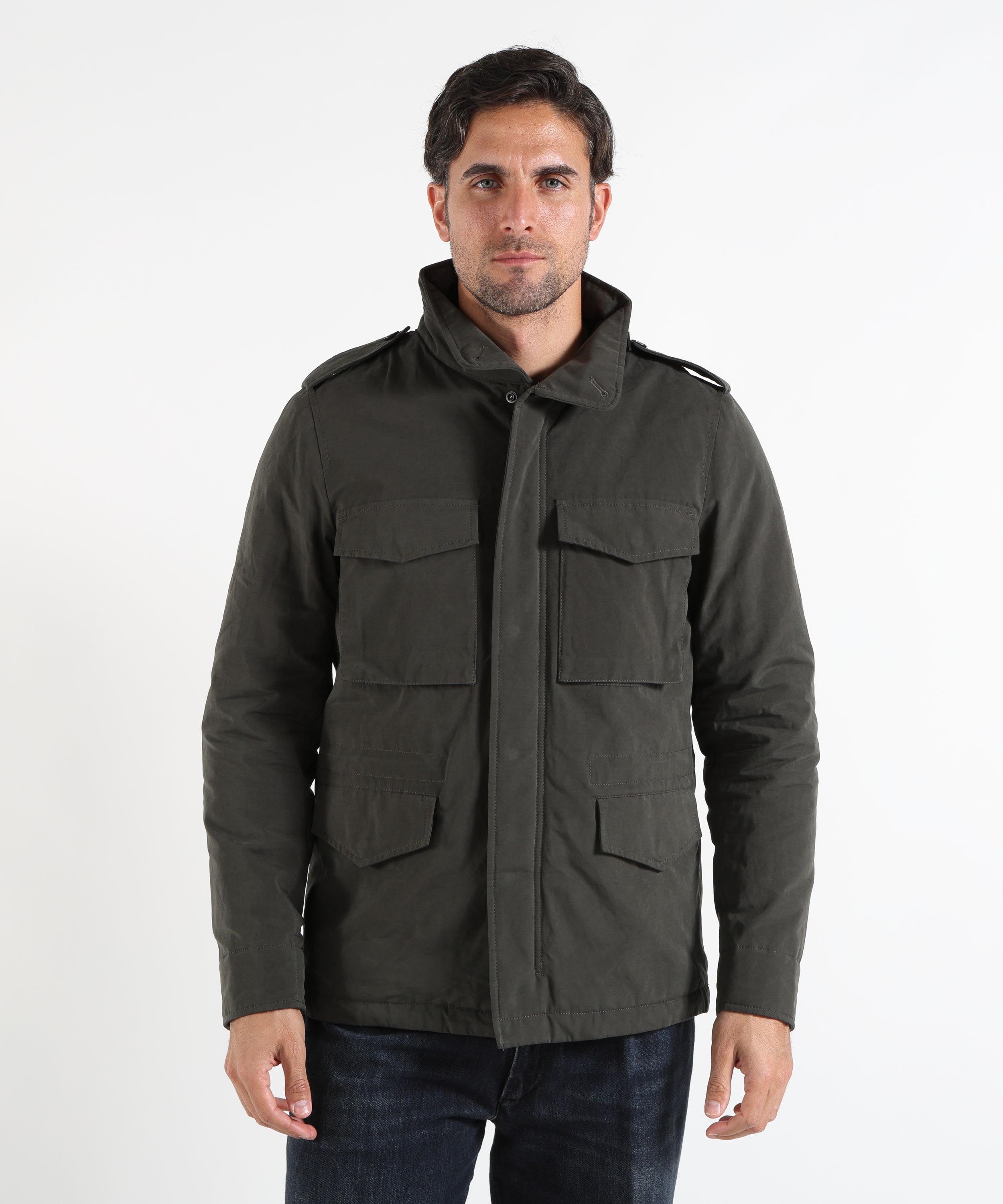 Giacche ASPESI MINI FIELD JACKET COT IN TELA DI MISTO COTONE Grigio | ASPESI