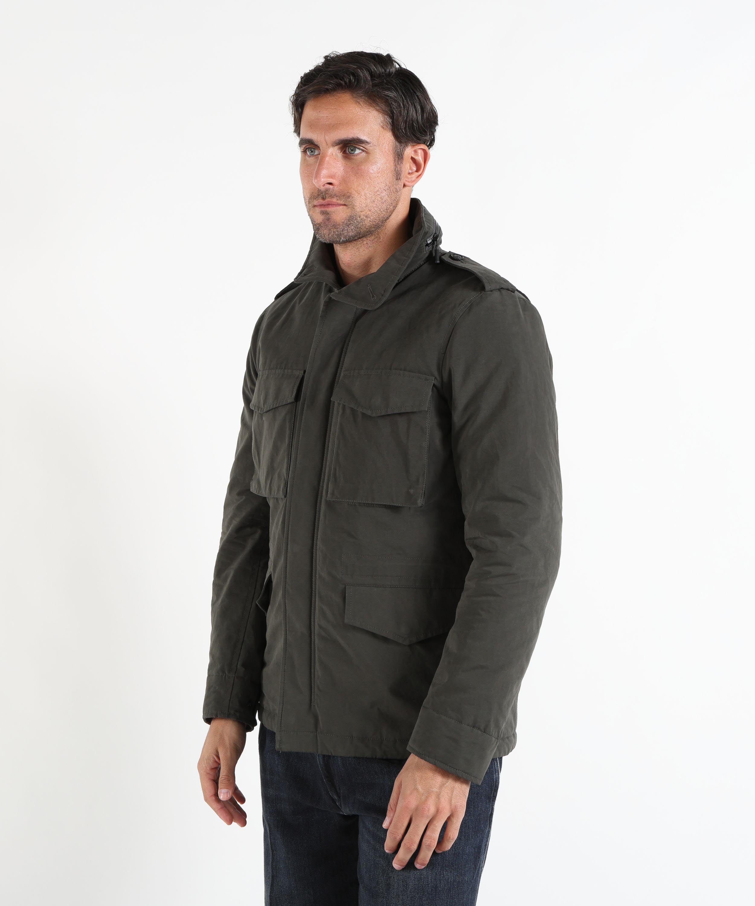 Giacche ASPESI MINI FIELD JACKET COT IN TELA DI MISTO COTONE Grigio | ASPESI